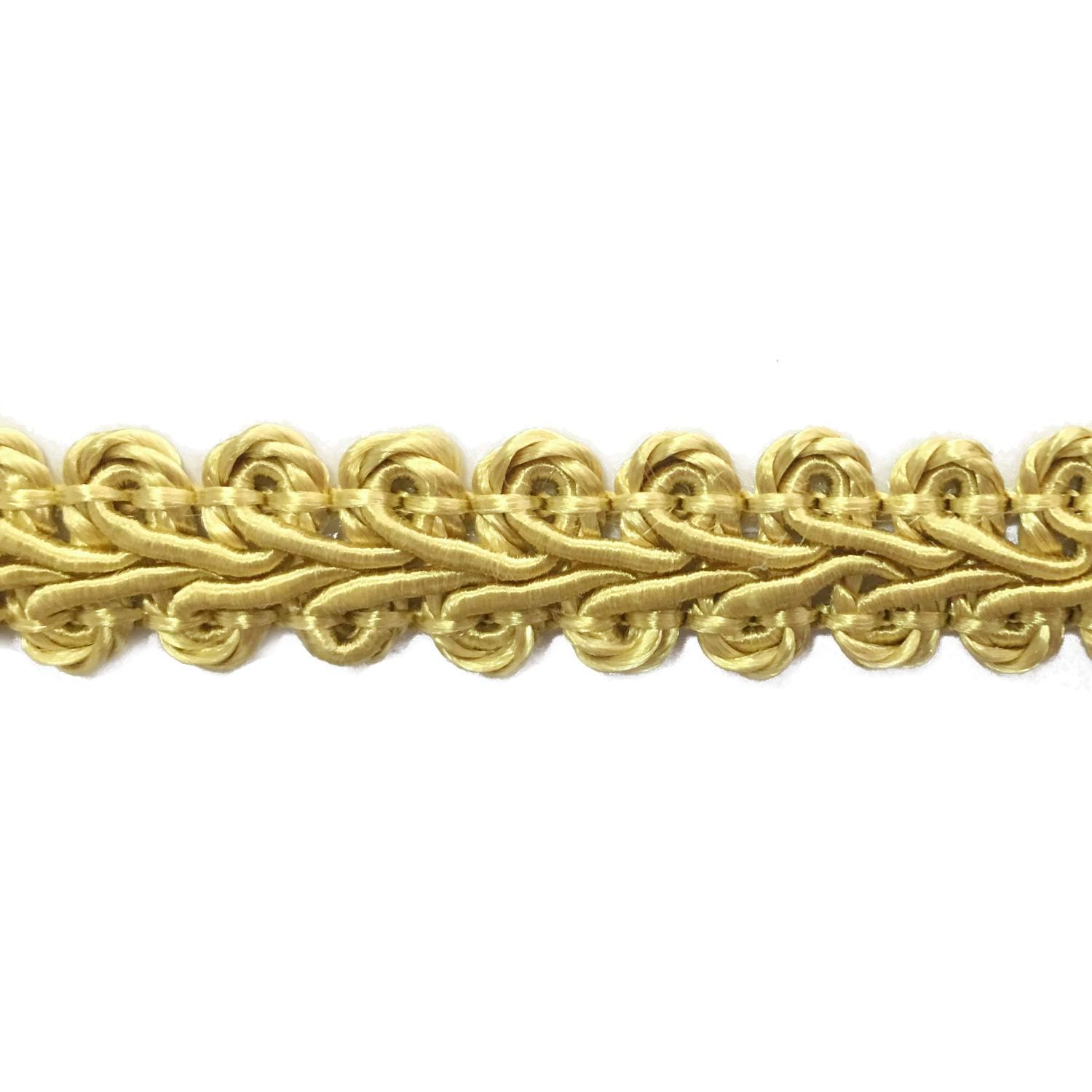 Cinta trenzada de 1,27 cm, 13,6 m, de poliéster, para costura, manualidades, disfraces, decoración del hogar (dorado)
