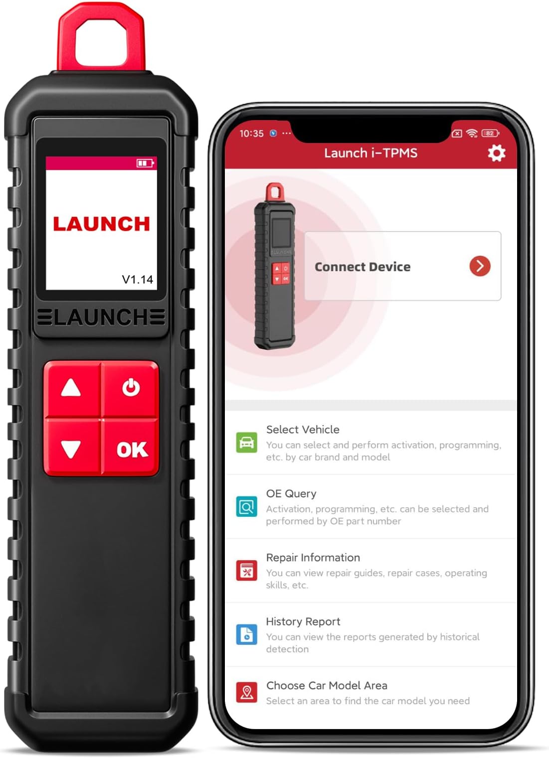 X431 i-TPMS (Upgrade of TS GUN) Handheld Tire Pressure Monitor, Activate/Read/Learn TPMS Sersors, Work with LAUNCH X431 Scanner Diagnostic Tools (Can be Worked Alone)