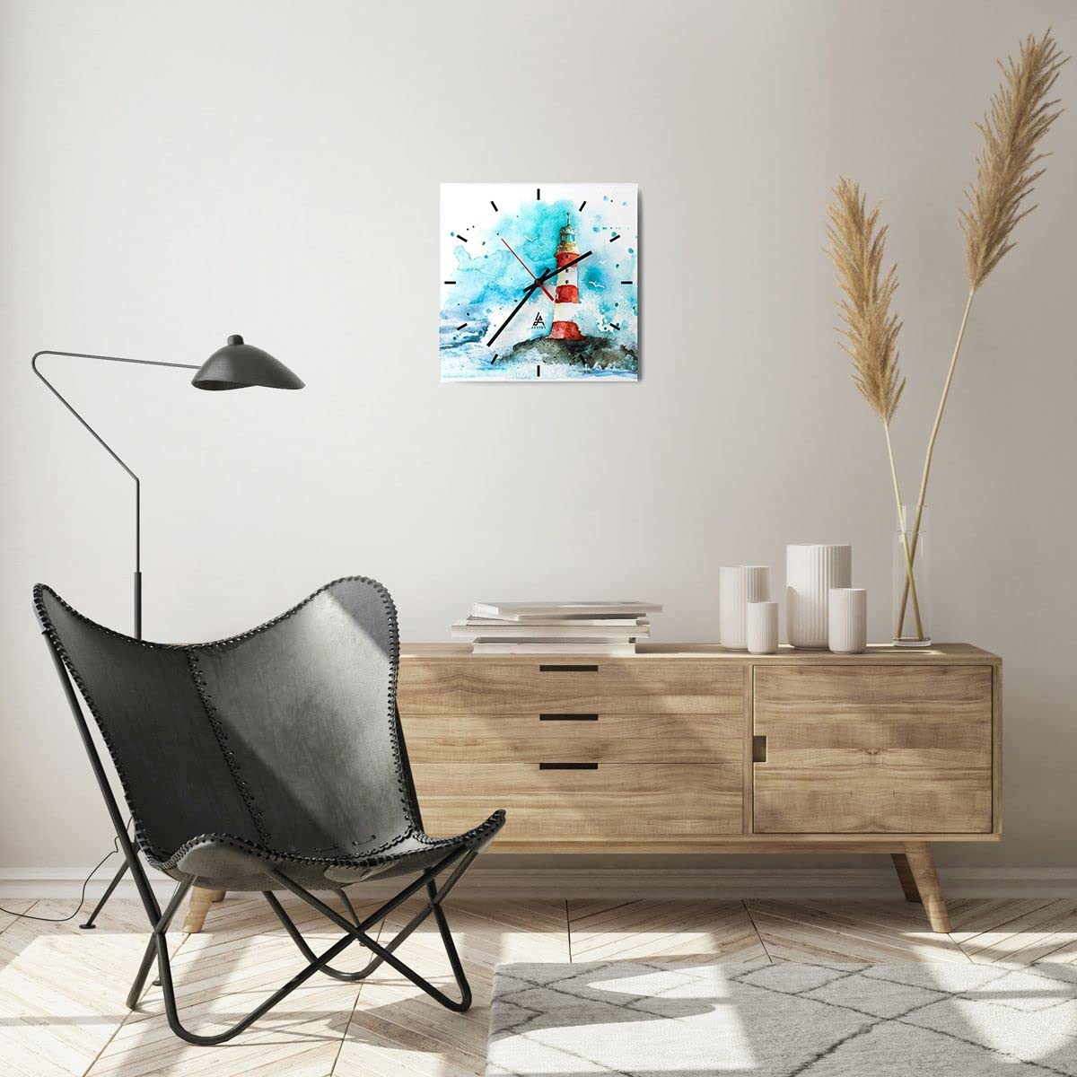 Horloge Murale Design Moderne Bouteille Pot Olive Huile 30x30cm Petit Pendule Murale En Verre Cuisine Salon Chambre Silencieuse Originale Wall Clock Décoration Murale Art Wall Decor C4AC30x30-2168