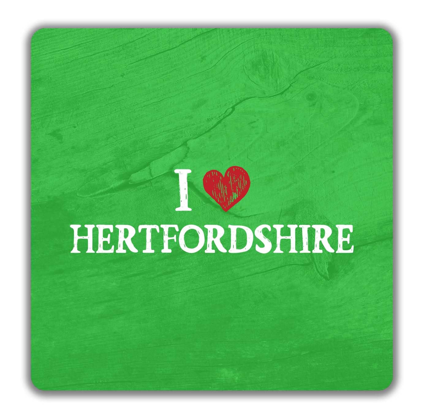 Shopagift I Love Hertfordshire 2 Pack Coasters Historic Countryside Cathedral - 9cm x 9cm