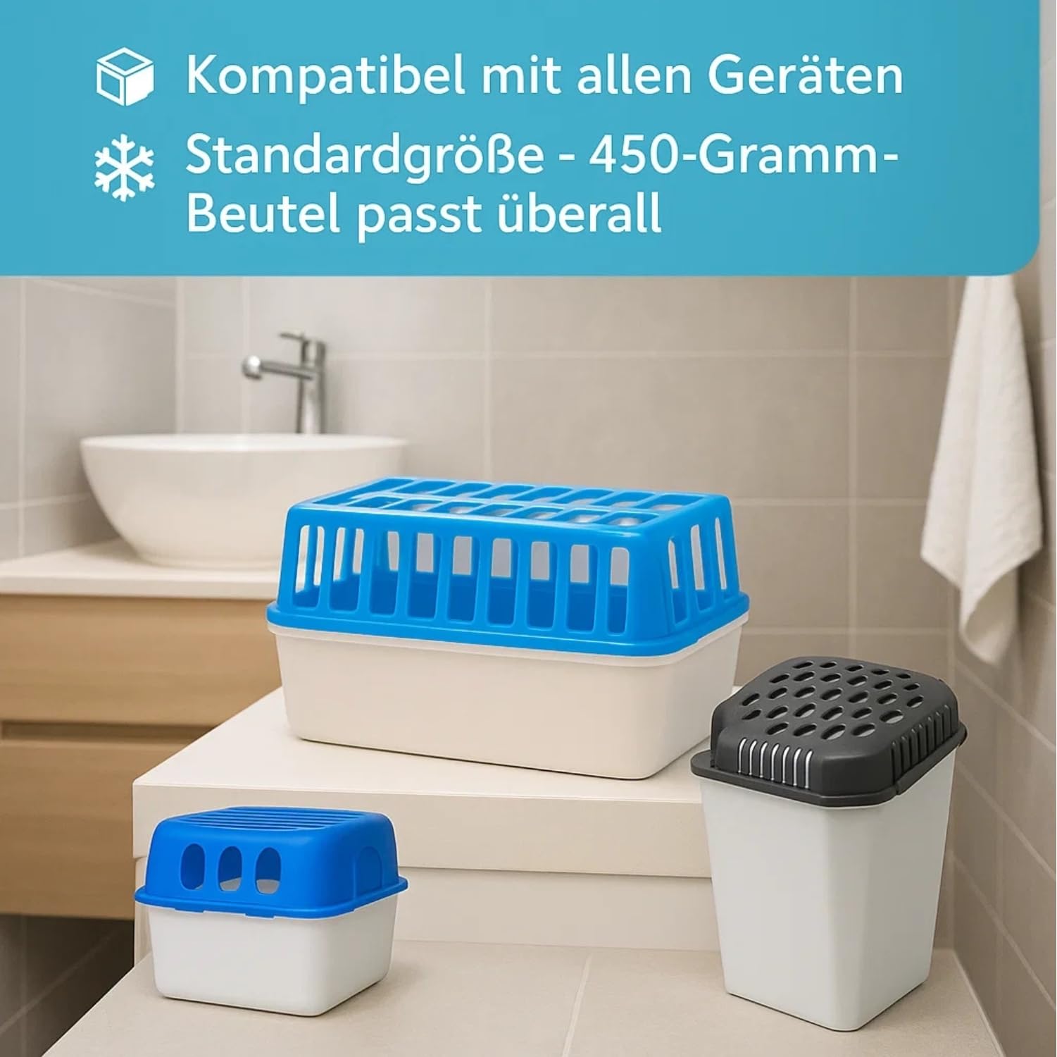 Lot de 24 granulés déshumidificateurs - 450 g - Avantage économique - Lot de 24 recharges pour déshumidificateur