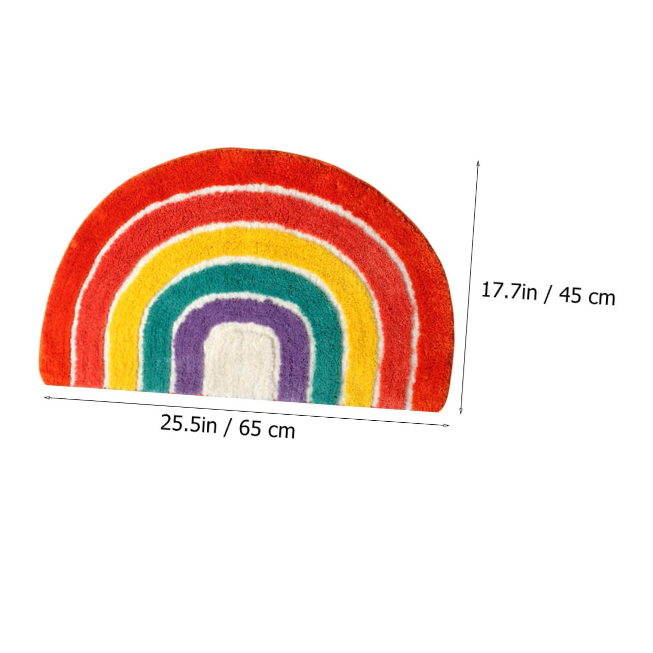 OUNONA Skid Bathroom Rug Round Boys and Girls Carpet Washable Rainbow Bath Mat Comfortable Home Rug