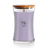 Large Hourglass Candle Lavender Spa Scent Premium Soy Blend Crackles as it Burns 21oz Perfect for Gifting