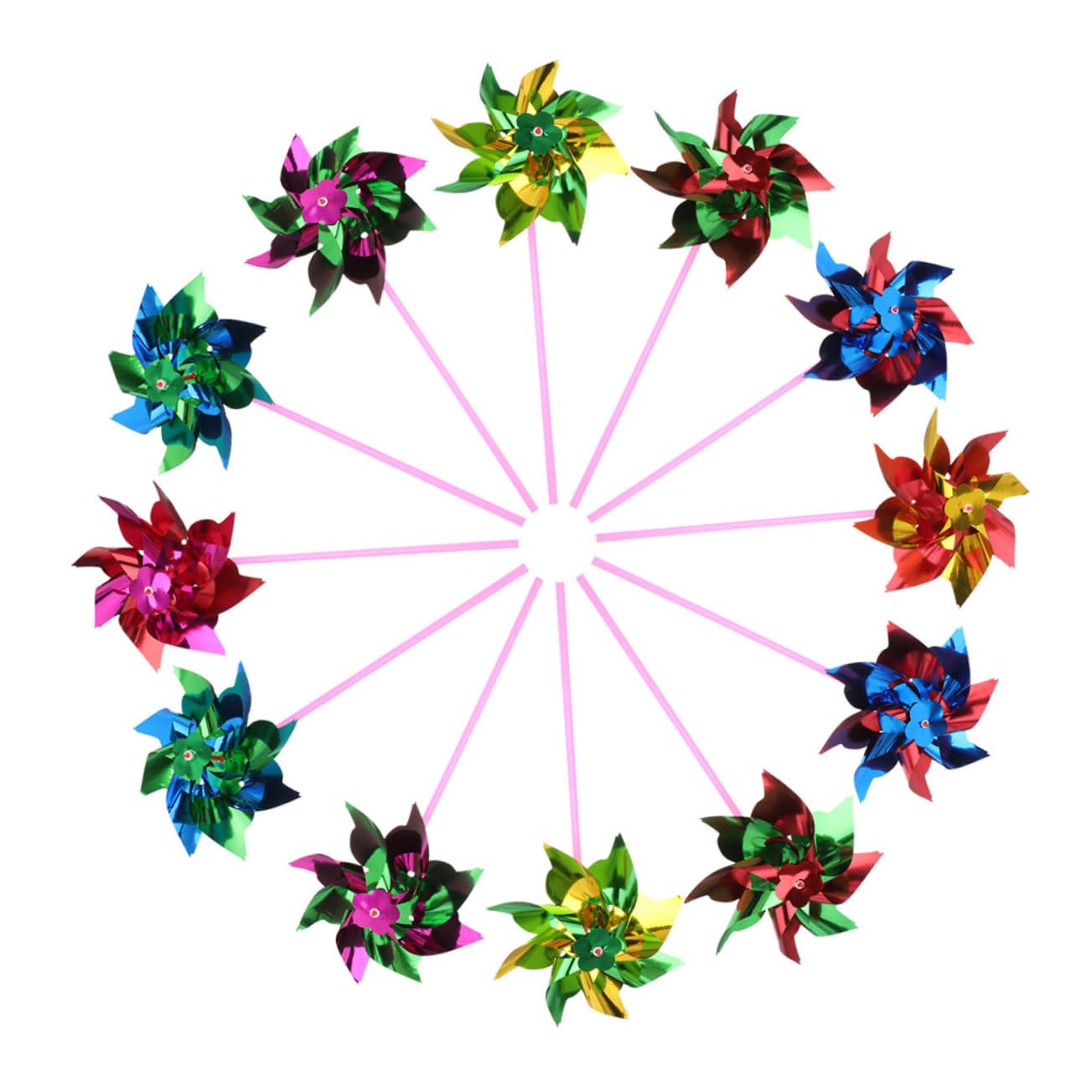 Abaodam 50pcs Colorful Windmills for Outdoor Decorative Spinners for Preschool Decor and Garden Landscape Vibrant Pinwheels for Fun and Engaging Playtime Random Color