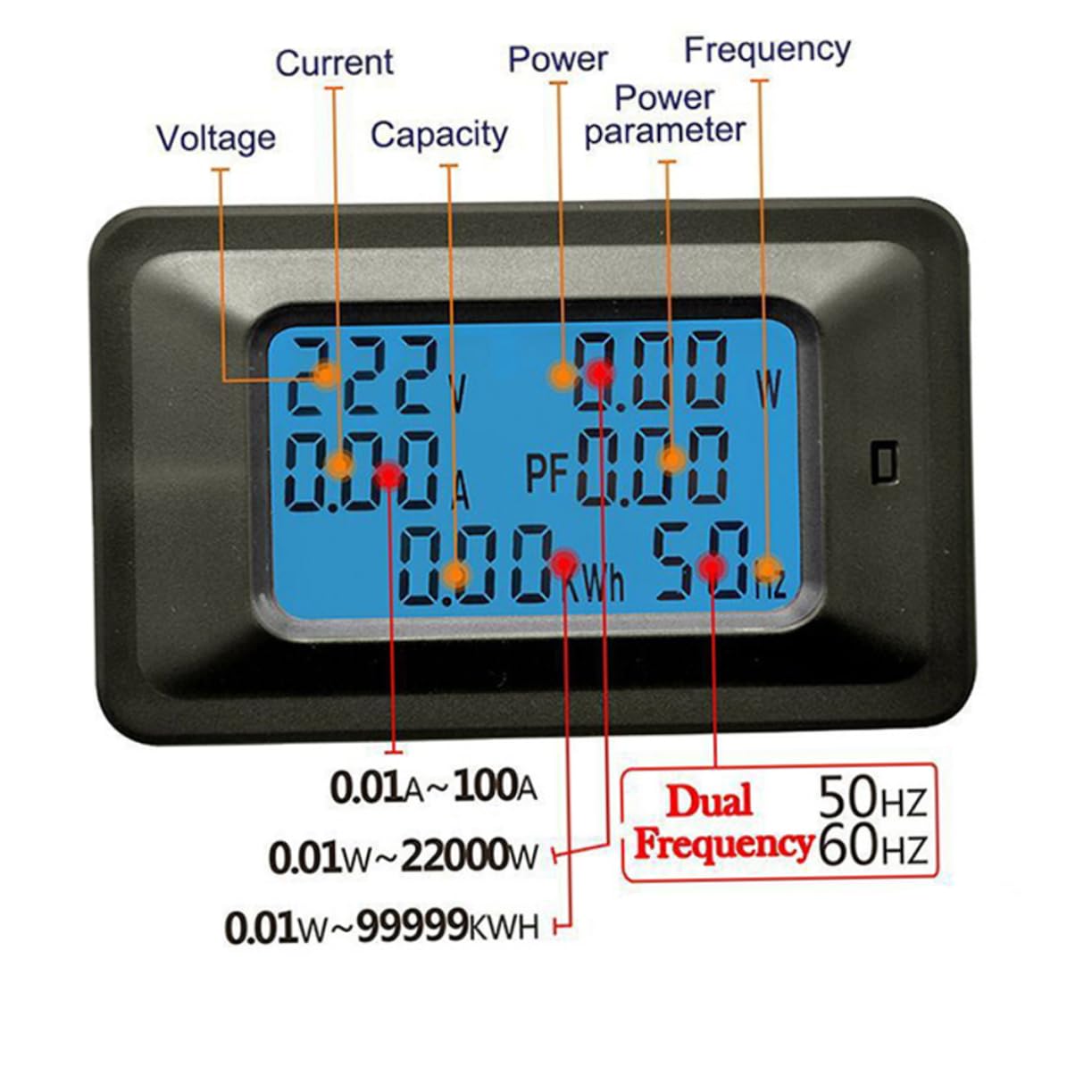 PLAFOPE Contatore di Energia Digitale Multifunzione Irfz44n, Misuratore di Tensione e 20a, Monitoraggio Elettrico per Frigorifero e Serbatoio