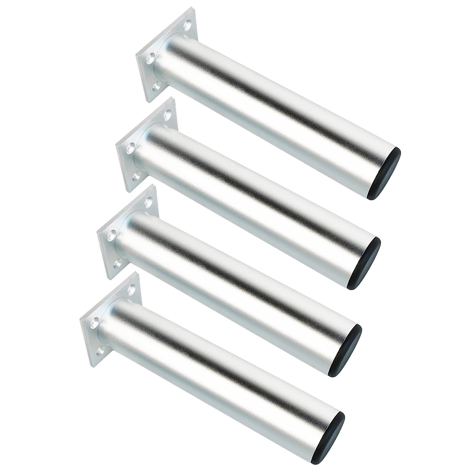 Qrity Aluminium Alloy Furniture Legs, Pack of 4, 250 mm Height Replacement Feet Support Legs for Furniture Table Sofa Bed Desk, Silver