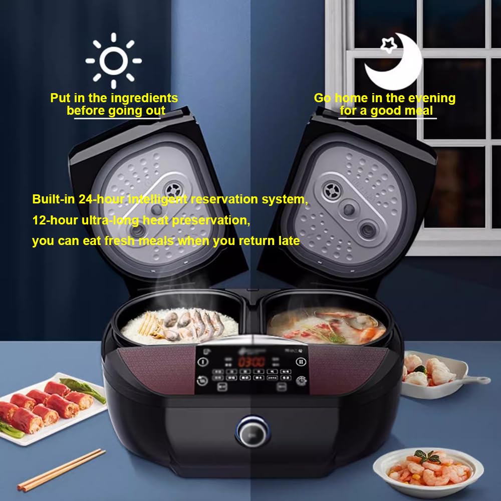 220V Double-Réservoir Cuiseur À Riz, 9L Grande Capacité Multi-Fonction Cuiseur À Riz, Adapté Pour 5-8 Personnes, Écran Tactile Modèle