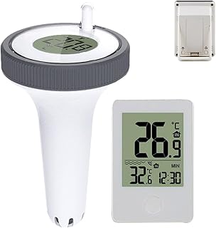 Remote Pool Thermometers | Wireless Temperature Gauge - Floating Waterproof Easy Read Highly Precise for Swimming Pool Hot Tubs Pond Test Bath Water Faiulo