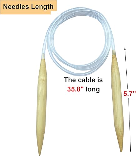 Miniatura 9 de Mdoker Agujas de tejer circulares de madera de 40 pulgadas de longitud, aguja de tejer cicular jumbo para bufanda de lana voluminosa para tejer de