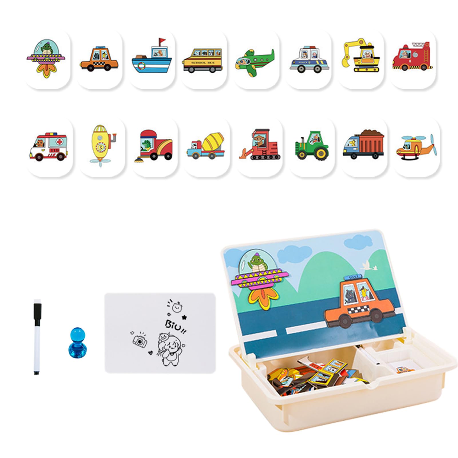 De Magnético Para Niños Puzzle De Emparejamiento Para Niños Pequeños | Juegos De Viaje Con Estuche De Transporte Juguetes Educativos Para Niños Y Niñas De 3+ Años Guardería