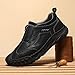 Hhhchpm Orthopedic Hiking Shoes Mens Casual Shoes Leather Loafers Boat Dress Driving for Men Breathable Fashion Walking Work Office Business (Black,7)