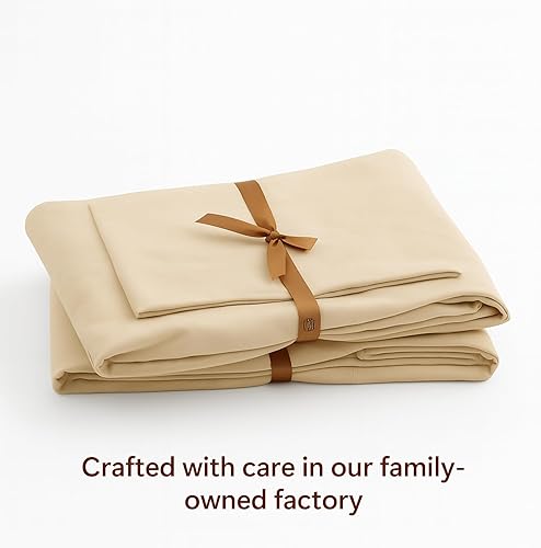 Miniatura 4 de Peru Pima Juego de sábanas - Tamaño individual, 3 piezas, 100% algodón Pima peruano, satén, 600 hilos, refrescante, transpirable y suave, ropa de