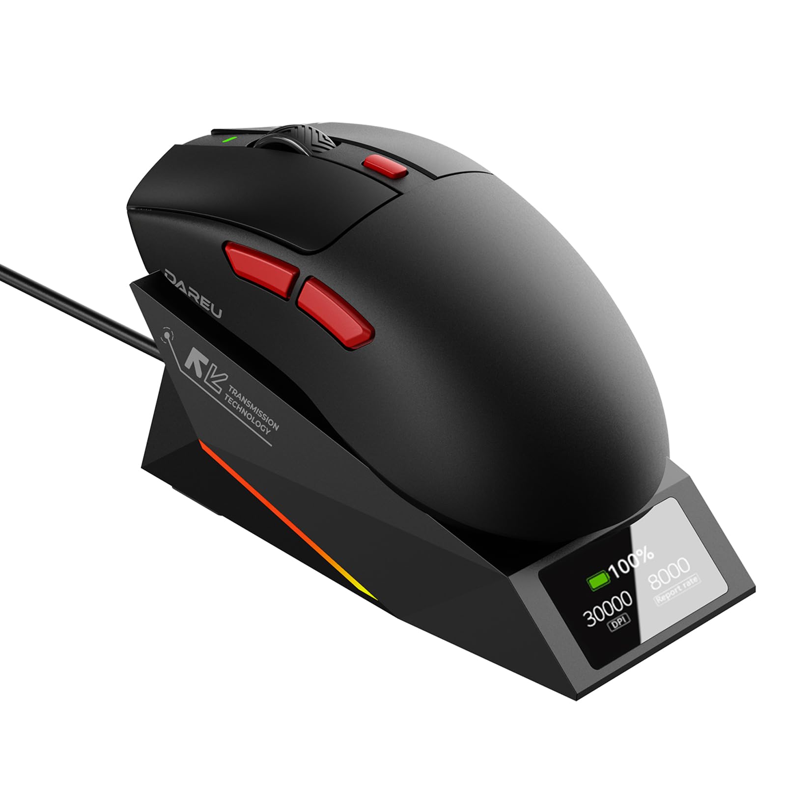 DAREU AE6 PRO ゲーミングマウス ディスプレイ付充電スタンド Amazon.com: DAREU AE6 Pro Wireless Gaming Mouse, Custom PAW3950