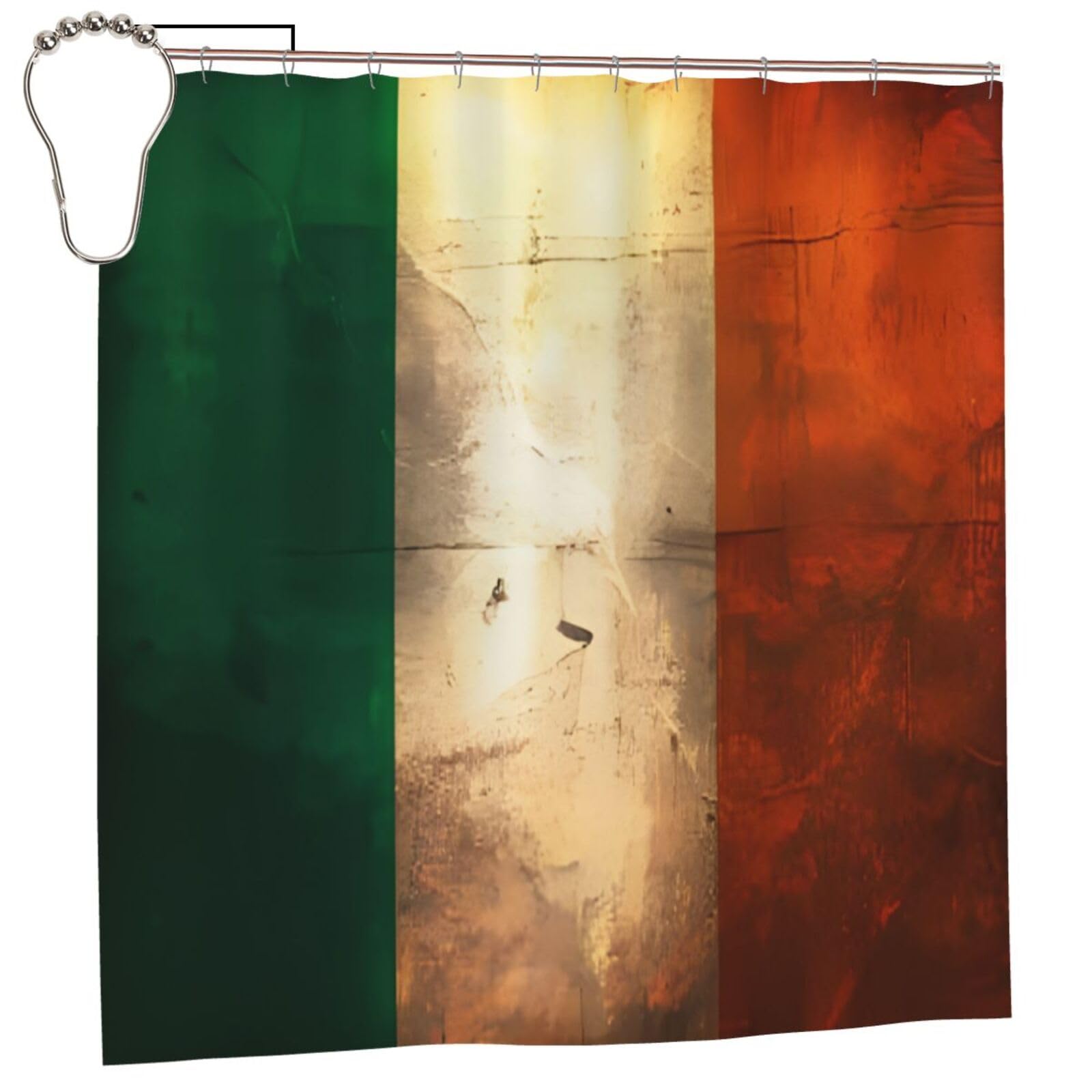 Klgrtjhk Iron Retro Irish Flag Shower Curtain 72X72in Bathroom Curtain﻿