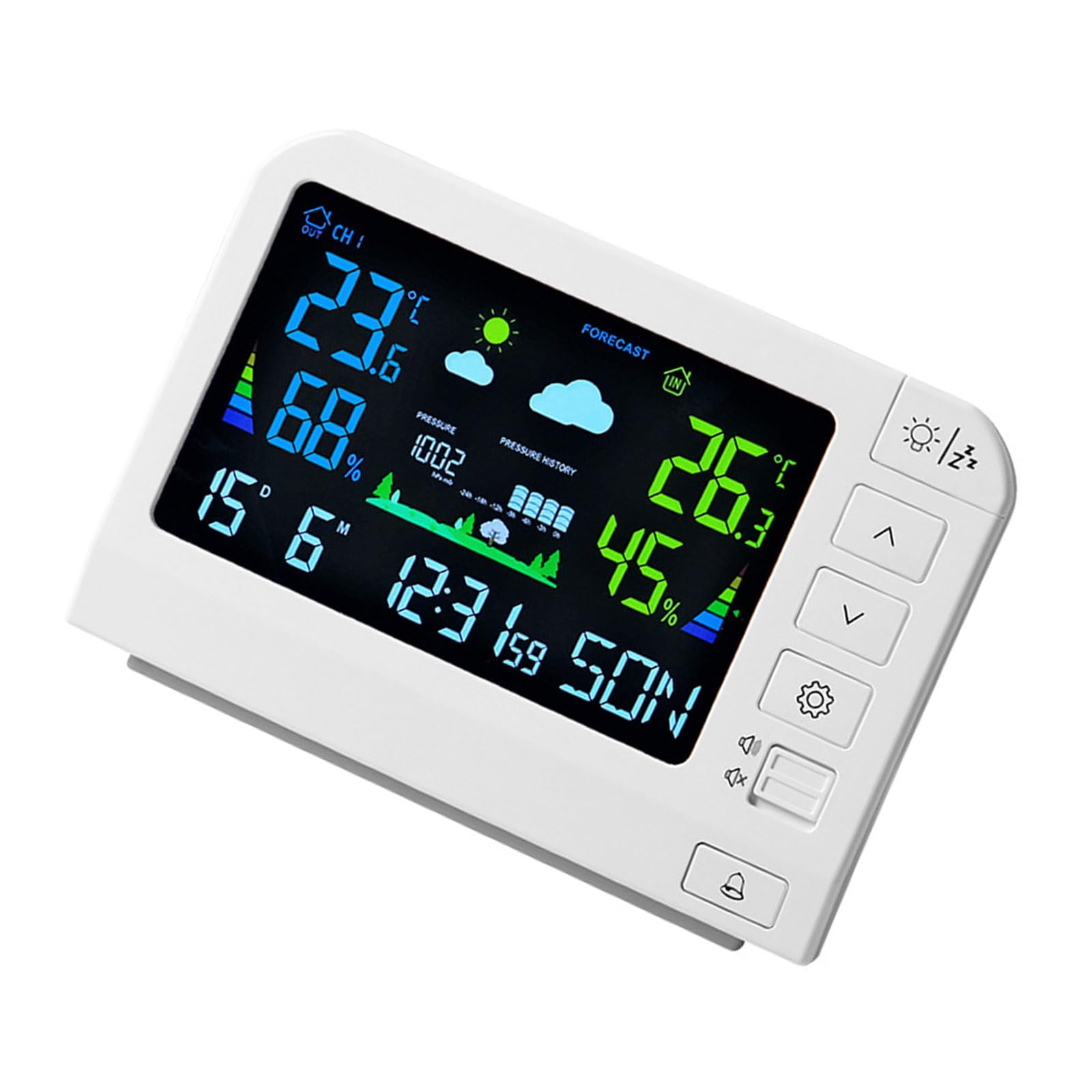 Kalttoy Indoor Outdoor with Clock Thermometers Humidity Barometers Weather Stations Indoor Outdoor Thermometers with Sensors