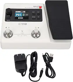 VEDO DK IE-550 Processador de Efeitos Multi para Guitarra e Baixo com Pedal de Expressão e Controle via APP, 70 Efeitos, Tela Colorida de 1.77", Simulador IR, Máquina de Bateria, Looper e Entrada AUX
