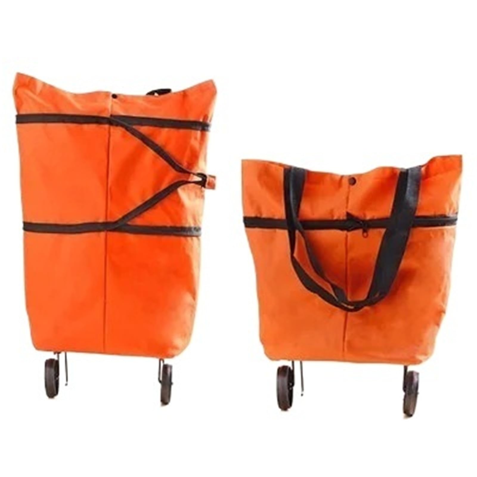 Foldable Shopping Bag with Wheels 1pc Shopper Bag Folding Shopping Cart Wheels Oxford Cloth Trolley Handcart Household Supermarket(Color06)