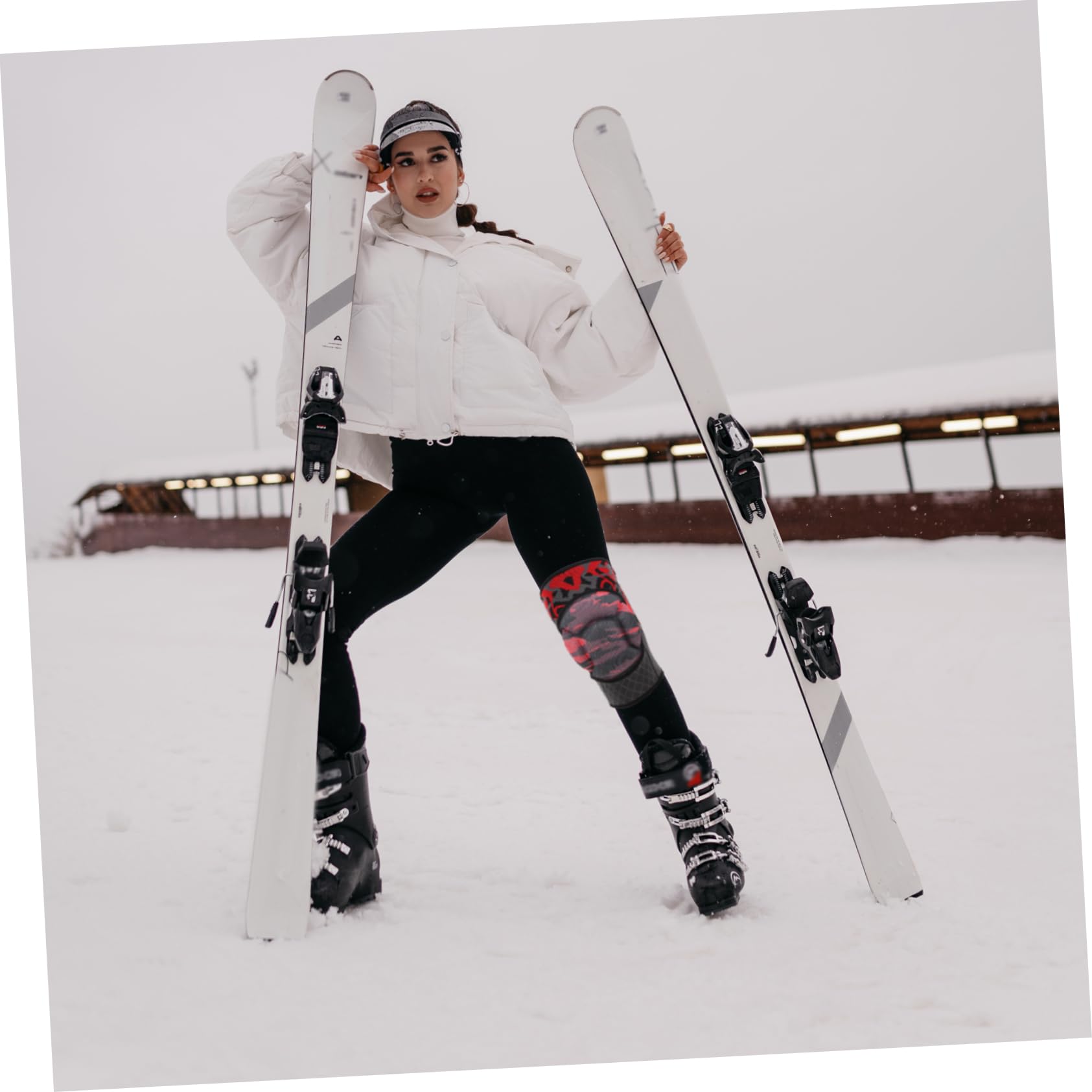 BRIGHTFUFU 1pair Athletic Brace Compression Sleeve Thick Sponge Support Pad for Sports Fitness and Work Wear-resistant for Basketball Volleyball Running and More