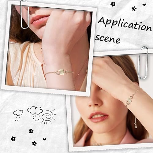 Miniatura 10 de Beebeecraft 10 unidades de 2 colores ajustables deslizantes cadena de pulsera chapada en oro de 18 quilates con circonita cúbica italiana bola de