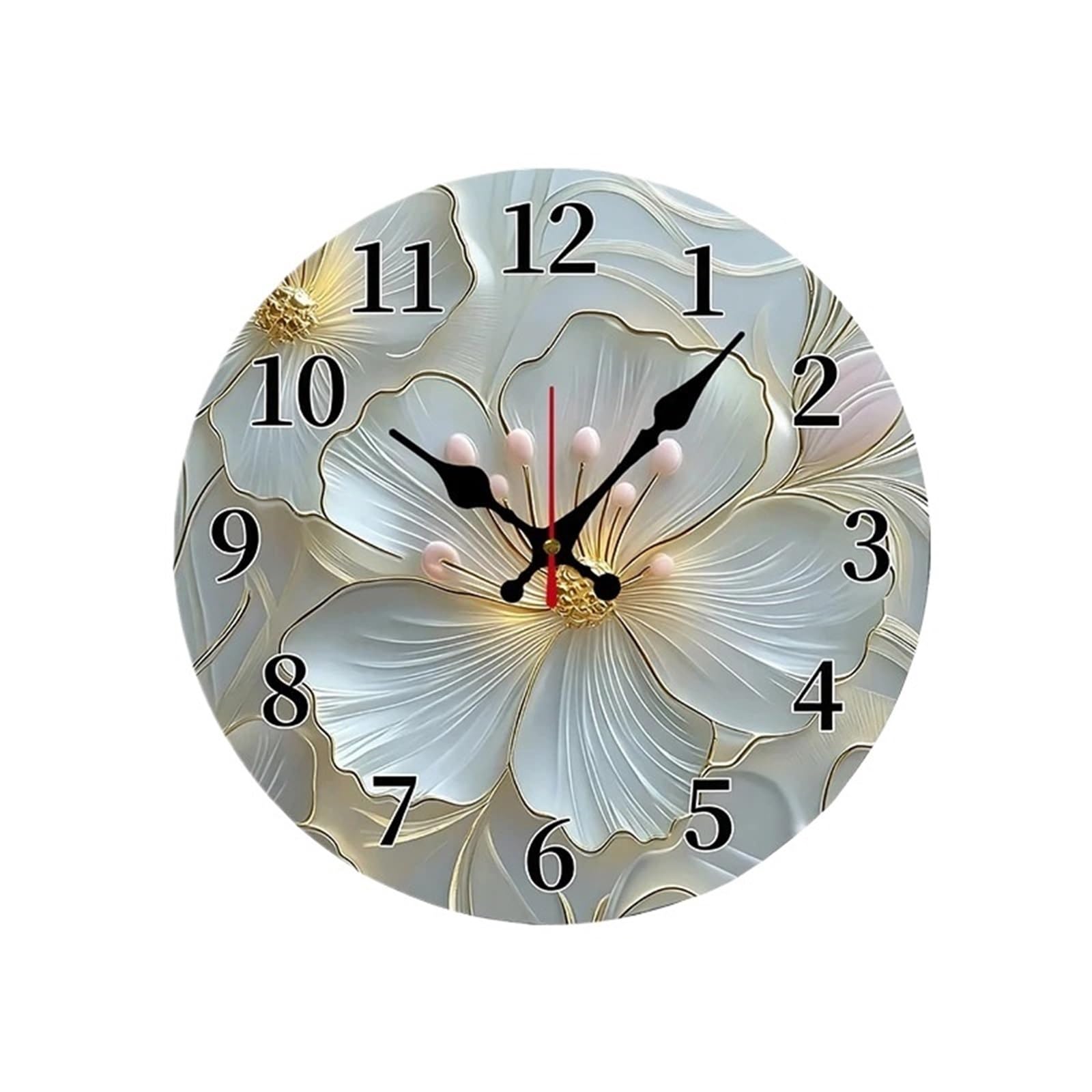 Horloge murale résout les bruits de tic-tac grâce au bois fleuri