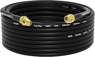 SMA Extension Cable 32.8ft/10M Ham Radio Antenna Extension Cable Low Loss RG58 SMA Male to SMA Female Two-Way Radio Pure Copper for BaoFeng HT Kenwood Yaesu VHF Radio
