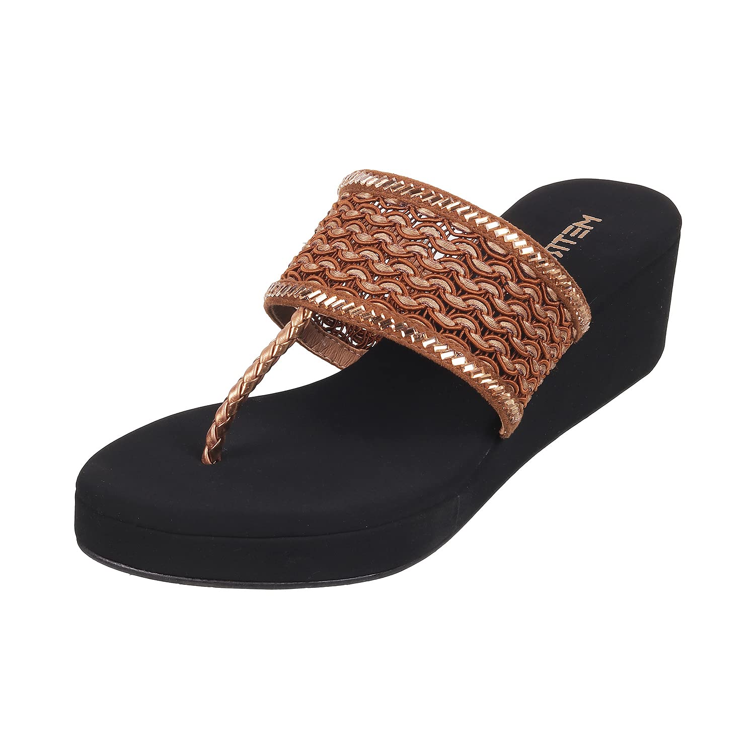 Metro Womens Gold Faux Leather Slip On Comfy Ethnic Fashion Sandals UK/6 EU/39 (35-4810) (B09T3D4QKH) Amazon Price History, Amazon Price Tracker