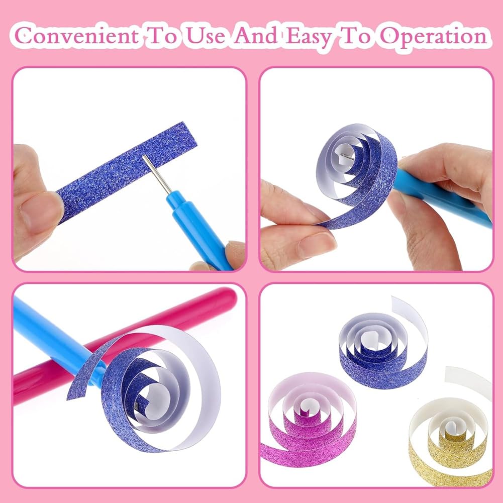 Kit Quilling Fai Da Te - 4 Strumenti Per Arrotolare Carta Con Penna Ad Ago Per Creare Fiori, Biglietti E Decorazioni - Foto 4