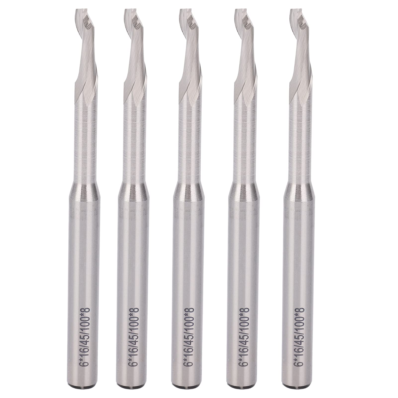 Fresadora CNC de acero de alta velocidad, fresa de extremo en espiral, herramienta, broca de grabado, 6x8x16x100mm, 5 uds.