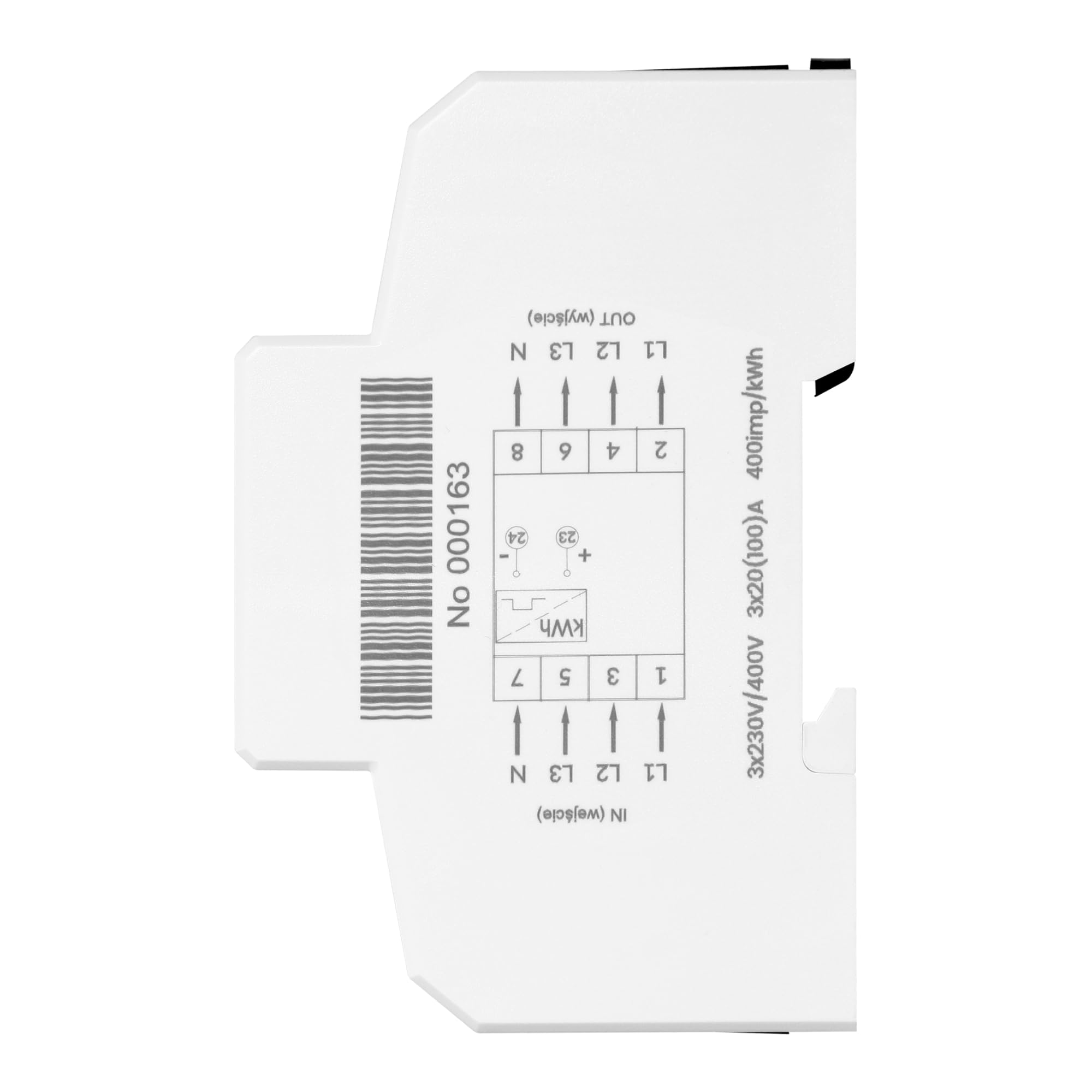 Indicador Medidor de Energia Trifasico 3x230/400 V - 100A Medidor De Consumo Electrico Montaje Carril DIN TH-35mm, Protección IP51