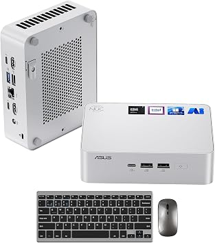 ASUS NUC 15 Pro+ AI Mini PC, Intel Series 2 Core Ultra 7 255H, 16GB DDR5 RAM, 1TB PCIe SSD, Win 11 Pro, Intel Arc 140T GPU, Thunderbolt 4, WiFi 7, BT 5.4, VESA for Creators, AI Computing, Business