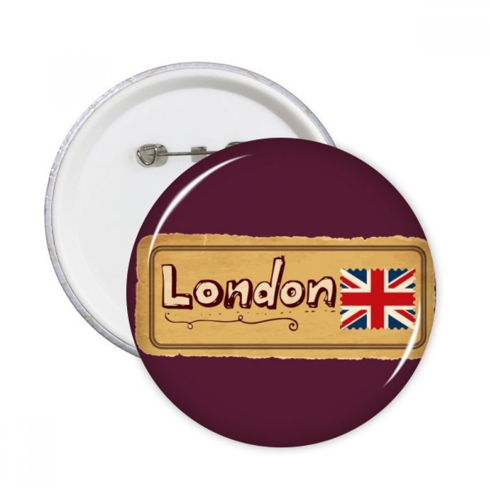 Badge Union Jack broches rondes Londres décoration vêtement multicolore 5 pcs - 3