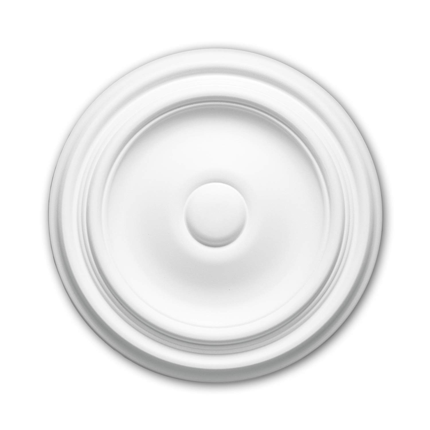 Profhome 156013 Deckenrosette Stuckrosette Ø 26 cm | Premium Polyurethan Hartschaum | Kleine Lampenrosette & Wanddeko Klassisch | Vorgegrundiert Weiß | Innen & Außen