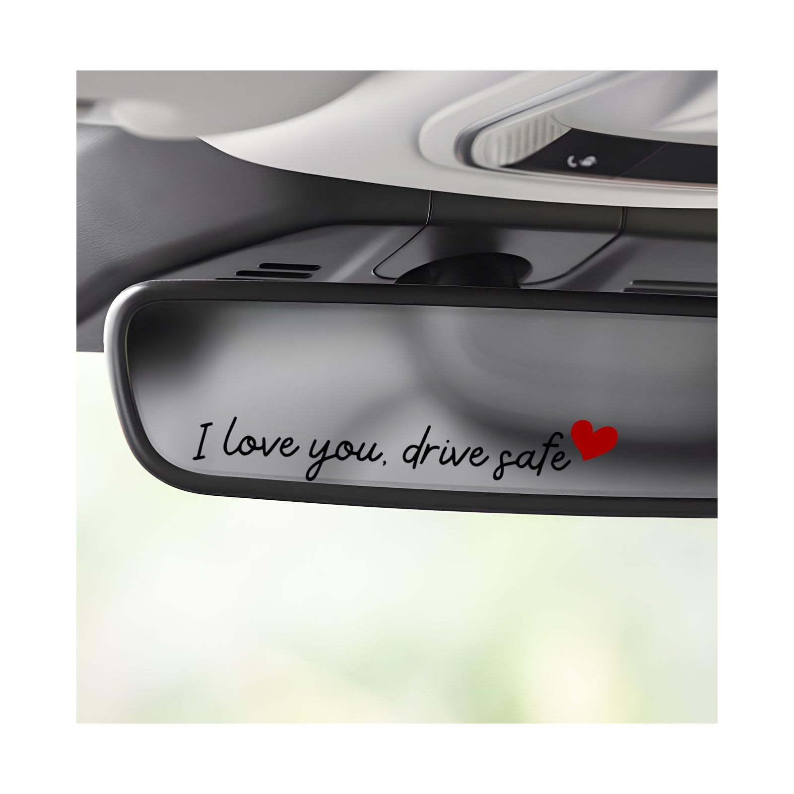 3 PCS I Love You Drive Safe Mirror Stickers Funny Car Rear View Mirror Decals with Heart Waterproof