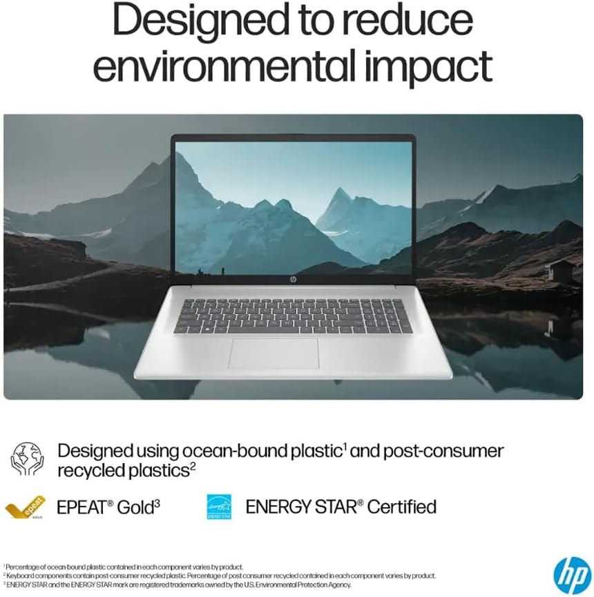 HP 17.3" Business Student Laptop • w/Office Lifetime & External DVD Drive • AMD Ryzen 5 7430U • FHD (1920 x 1080) IPS Display • Wi-Fi 6 • Win 11 Pro • 64 GB RAM • 2TB SSD • Natural Silver - Image 6