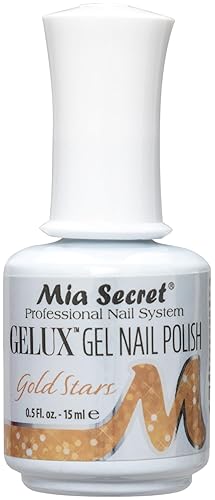 Mia Secret Gelux Soak-off esmalte de uñas de gel color Gold Stars - Esmalte de gel curado con lámpara de uñas - Esmaltes para uñas en gel de larga