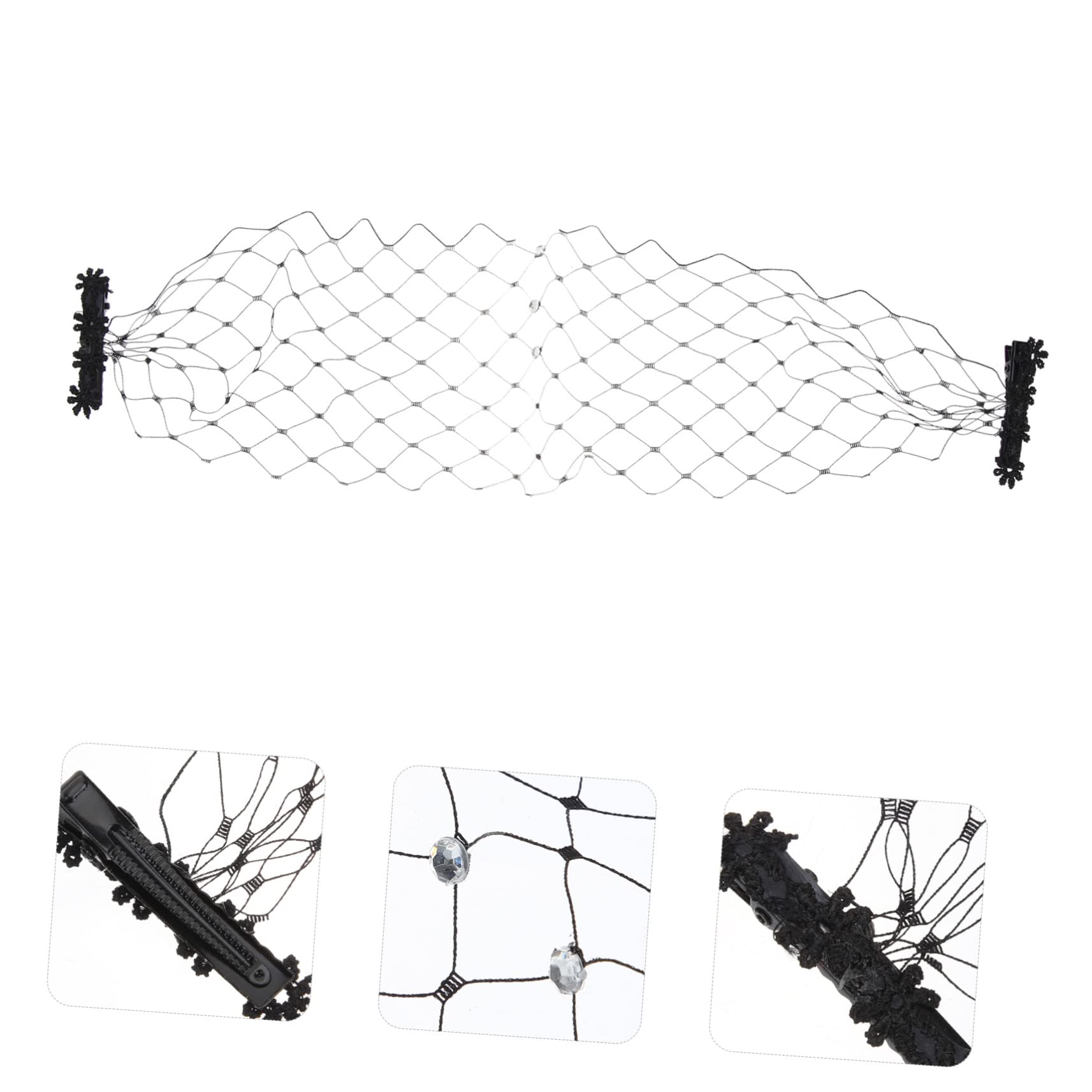 minkissy 5 Pz Velo di Strass Cappello da Sposa Velo a Gabbia per Uccelli in Strass Gabbia per Uccelli da Sposa Veli da Sposa per Spose Velo di Perle Tornante Mesh Banchetto Maglia