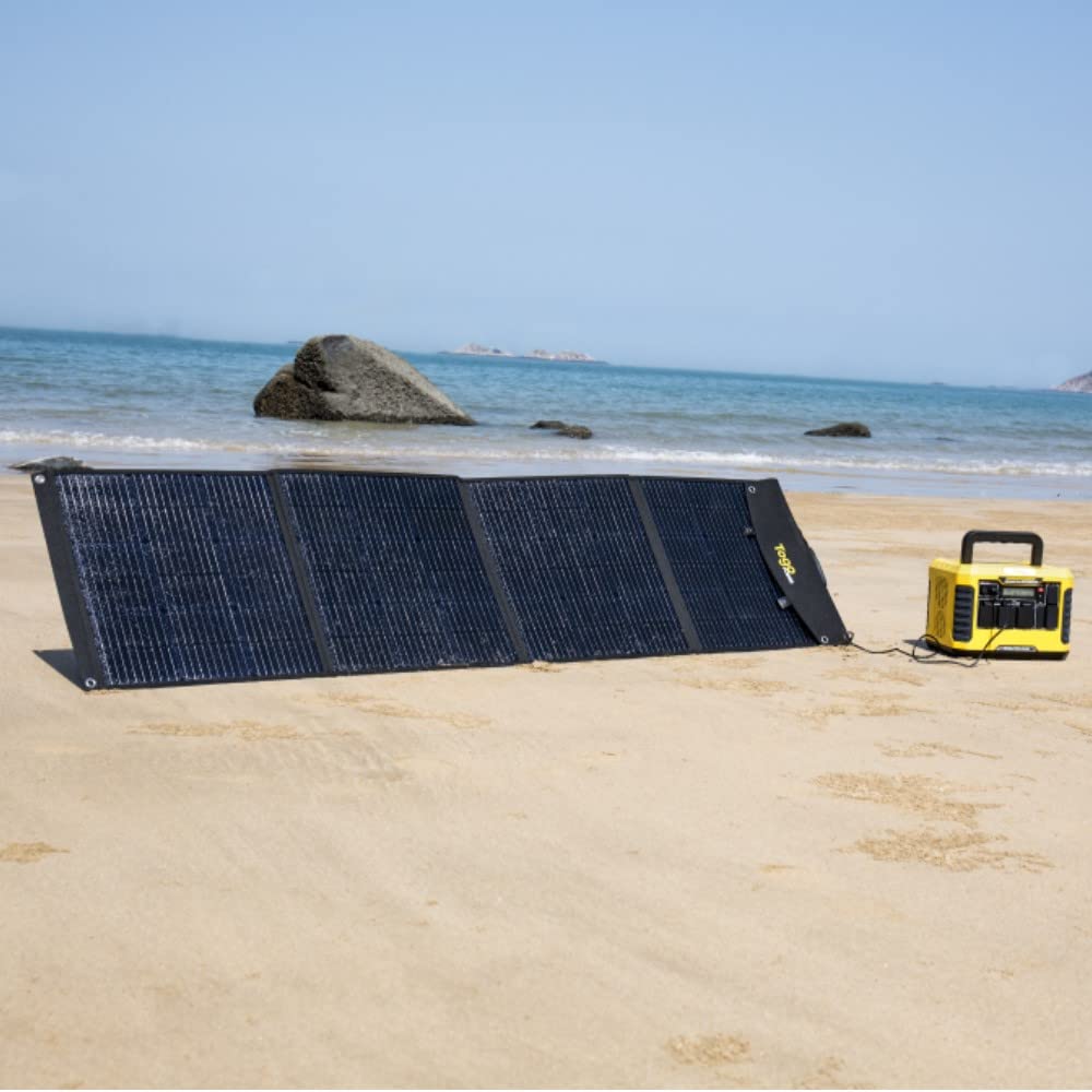 Togo POWER Pannello solare, portatile, impermeabile esterno da 200 W per centrale elettrica ADVANCE, caricatore solare con celle monocristalline 4 pcs, con USB per telefoni, tablet, campeggio e camper