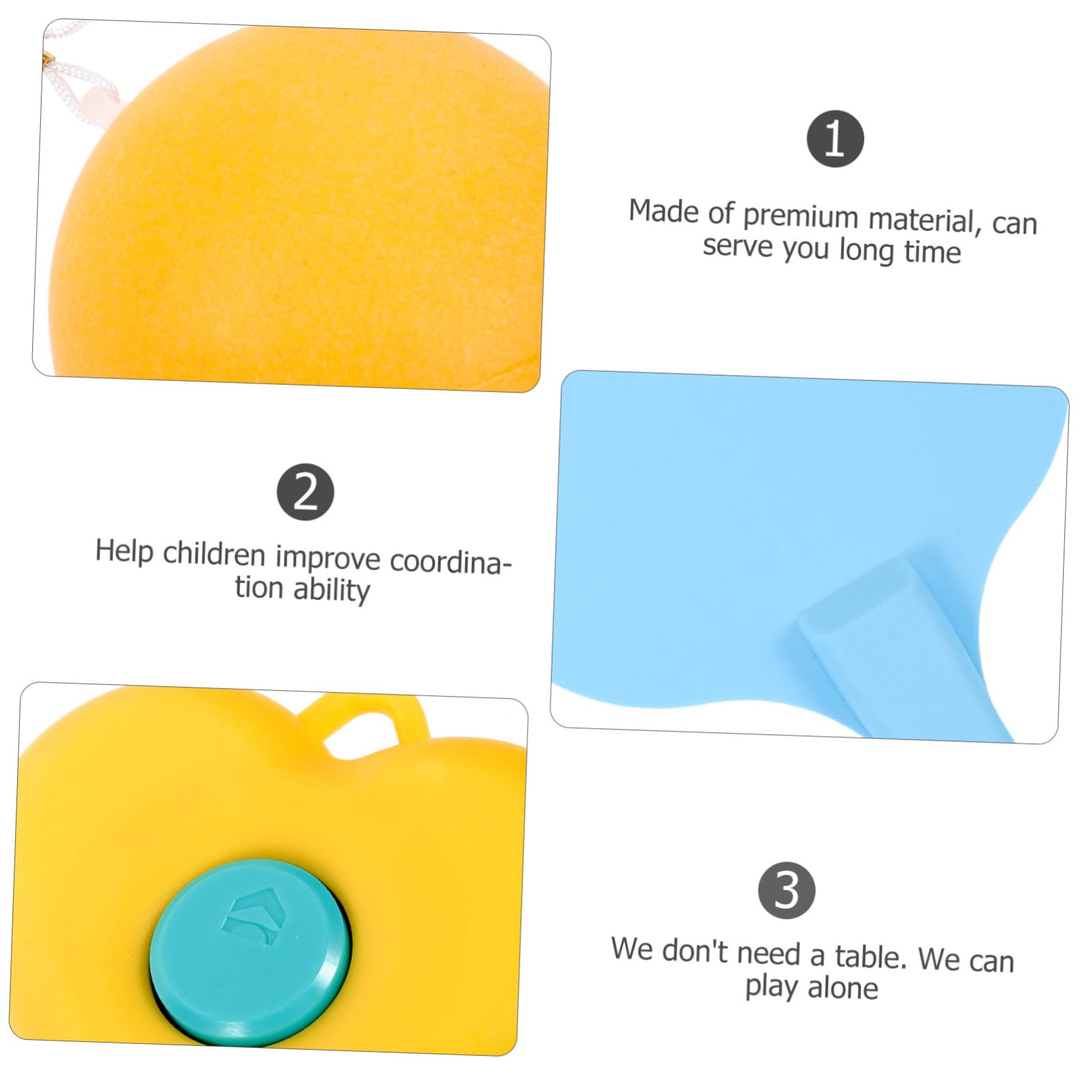 TOVINANNA Kid-Friendly Table Tennis Training Device Interactive Pong Toy Set Reflex Coordination Skills Toy Random Color