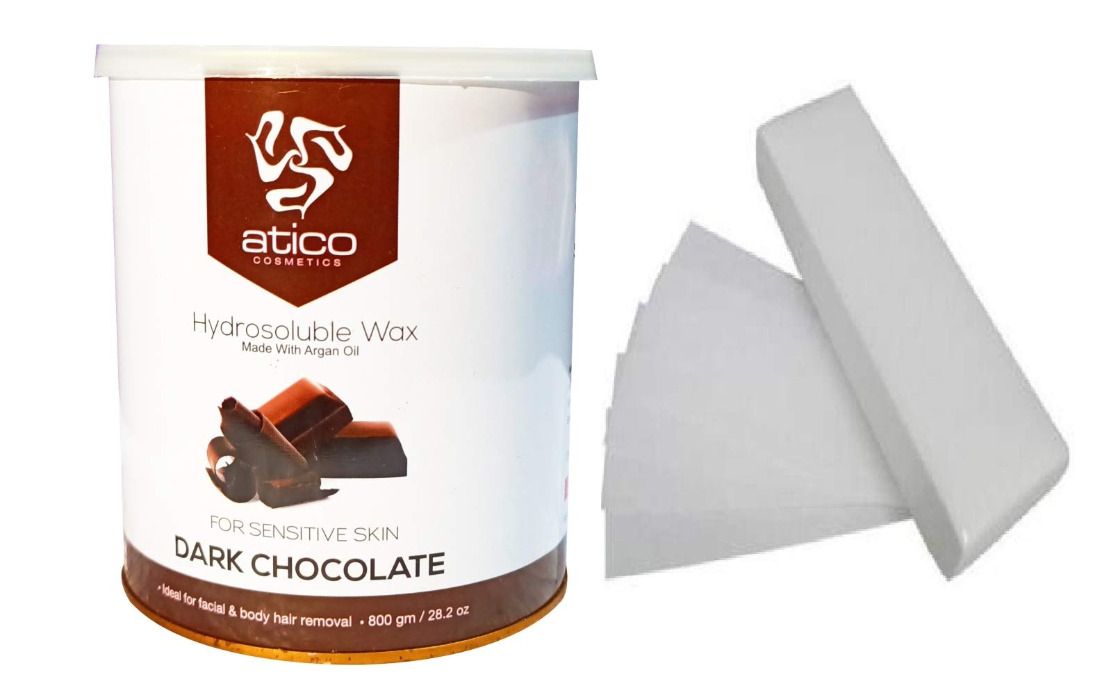 Atico® Hair Removal Hydrosoluble Anti-Tan Creme Wax (800 Gm) made with Argan Oil + 30 Waxing Strips (Dark Chocolate) (B08DL142G2) Amazon Price History, Amazon Price Tracker