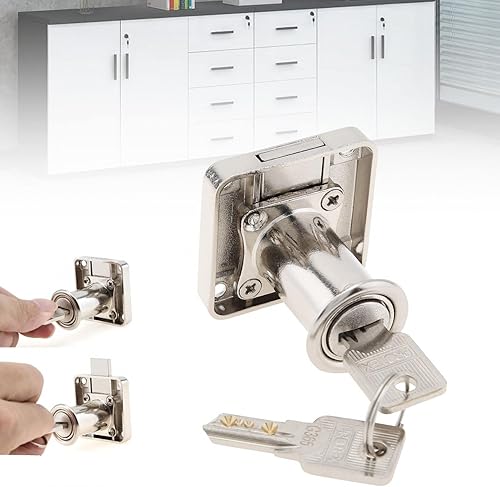 Cerraduras de cajón de gabinete con llaves, 3/4 pulgadas 1.260 in cilindro leva aleación de zinc cerradura de cajón para gabinete armario, aparador,