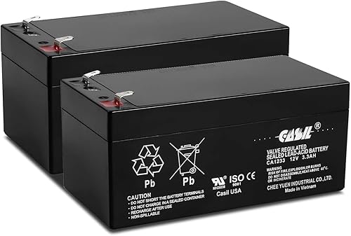 Casil Batería de repuesto de 12 V 3.3 Ah compatible con ES 8 salidas 650VA BE650R ES 650 BE325 BE325R BE325CN 2 unidades