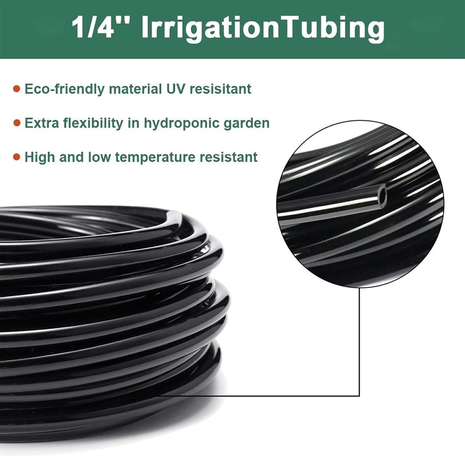 Tubo flessibile for irrigazione da giardino da 4/7 mm, tubo for microirrigazione in PVC, tubo da 1/4'', di irrigazione a goccia, tubo for irrigazione for serra, bonsai(60M)
