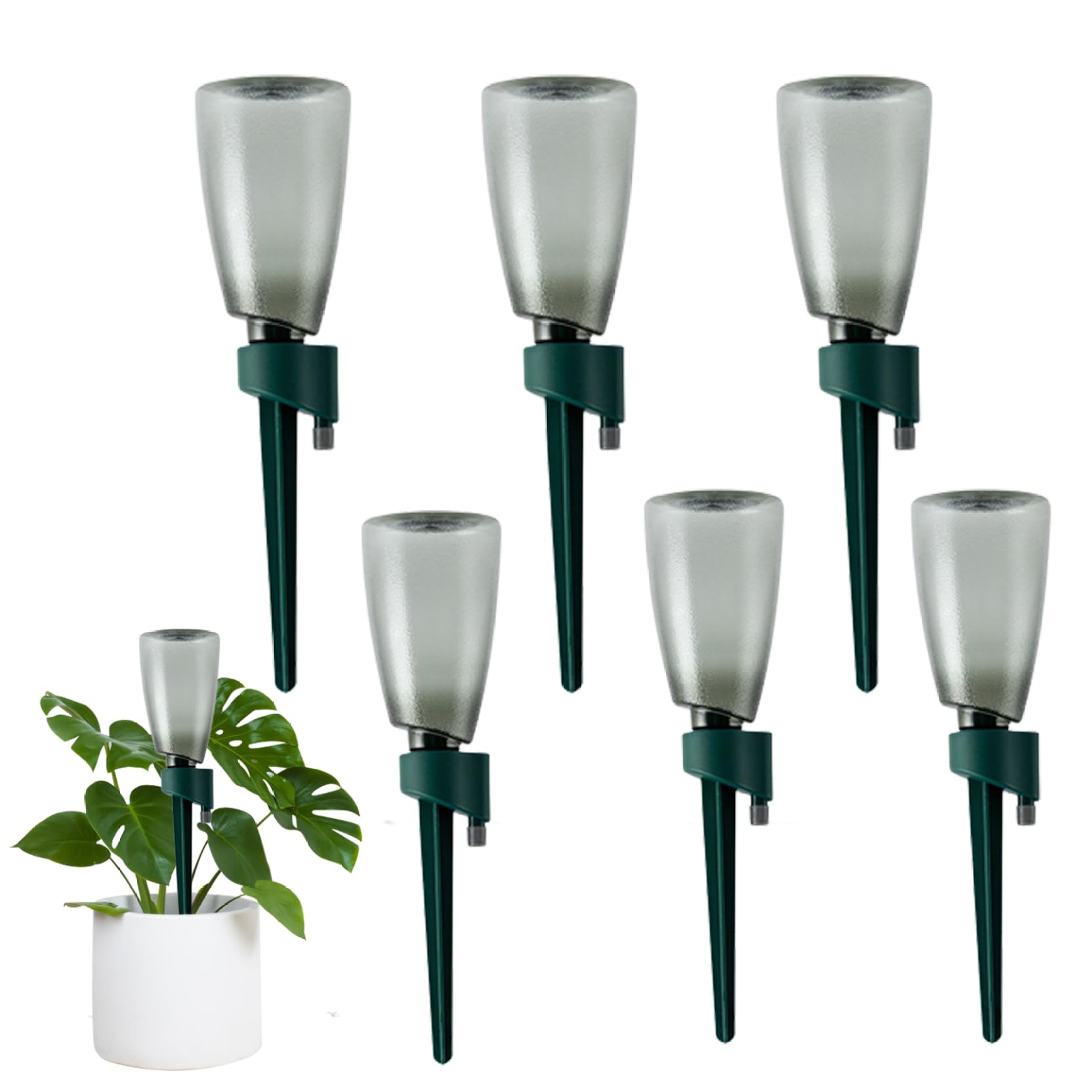 Veesper 6 * Green Dripper+6 * Bottles 6Pcs Plant Watering Devices Plant Waterer With 6Pcs 500Ml Bottles Automatic Drip Irrigation Kits With Slow Release Control Valve For Plants Green.