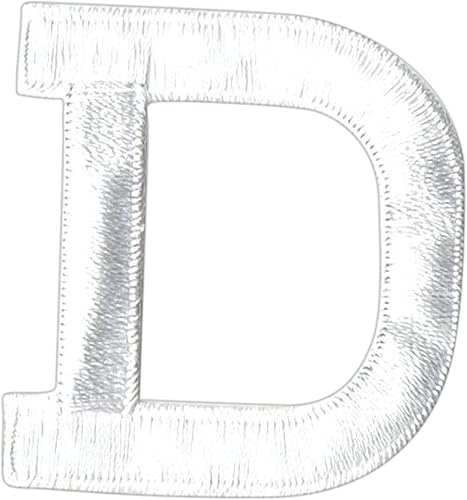 Miniatura 4 de Letras y números blancos de 1-78", parche para planchar, bordado (letra M)