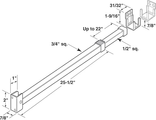 Miniatura 2 de Prime-Line U 9920 - Barra de seguridad para puertas corredizas de patio, ajustable, construcción de aluminio con acabado de aluminio (paquete