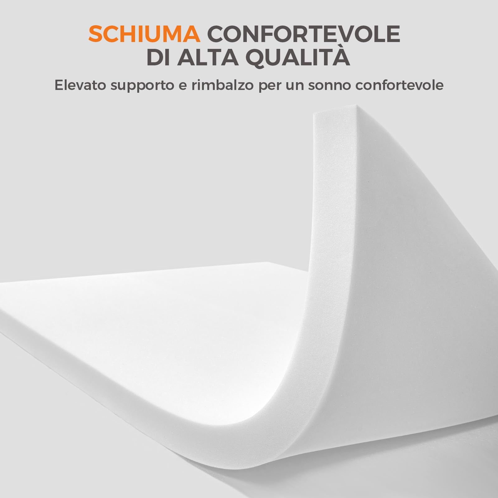 Sweetnight Topper Materasso Confortevole, Topper Matrimoniale 180x200 Alto 7CM, Topper Materasso Matrimoniale in Foam Supporta Alta Resilienza, Rimovibile e Lavabile, Bianca