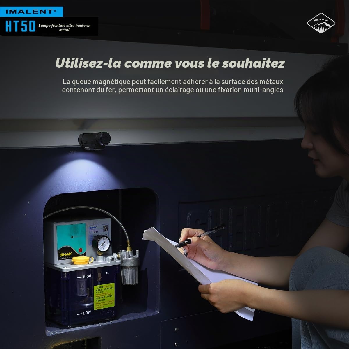IMALENT HT50 Lampe Frontale LED USB C Rechargeable, 3000LM Super Lumineux Léger Torche Frontale LED Puissante avec Voyant Rouge,Interrupteur à glissière,IP66 Étanche pour course a pied/Urgence