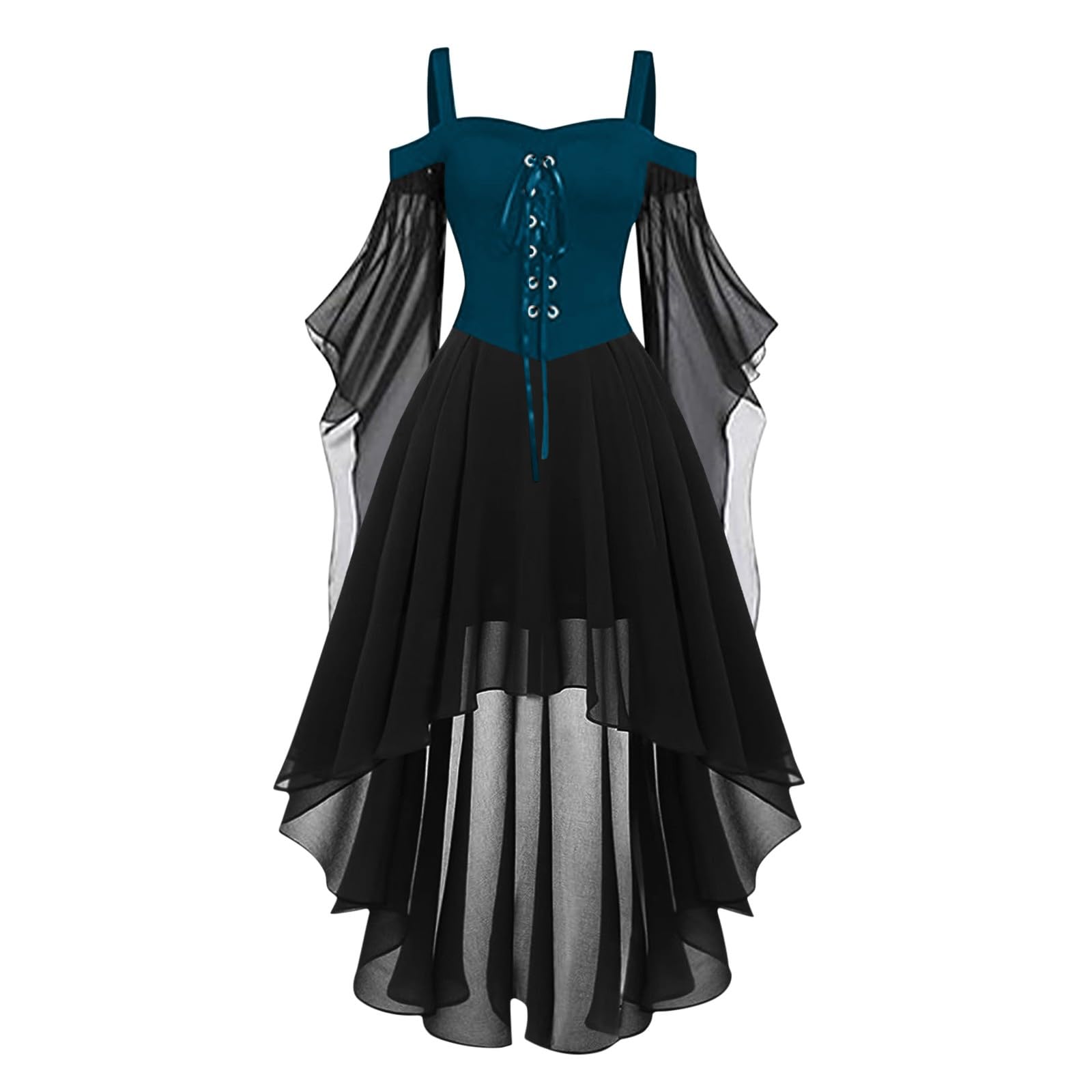 Halloween Costumes Victorian Witch Gothic Skeleton Plus Size Dresses Medieval Costume Ladies Evening Party Halloween Dress for Women Prom Cocktail Swing Vintage Elegant