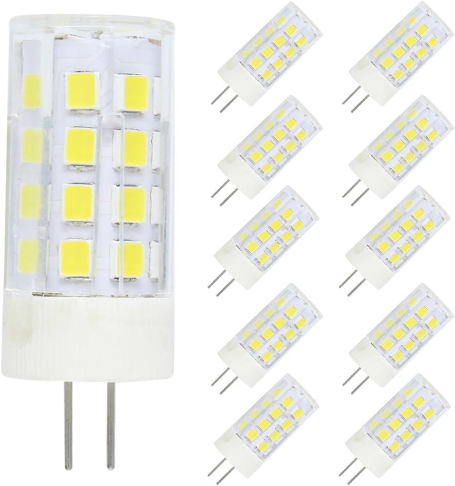 10X G4 LED Bulb - 5W / 400LM, Replaces 40W Traditional Halogen Bulb, Daylight White 6000K, DC/AC 12V [Energy Class A+]