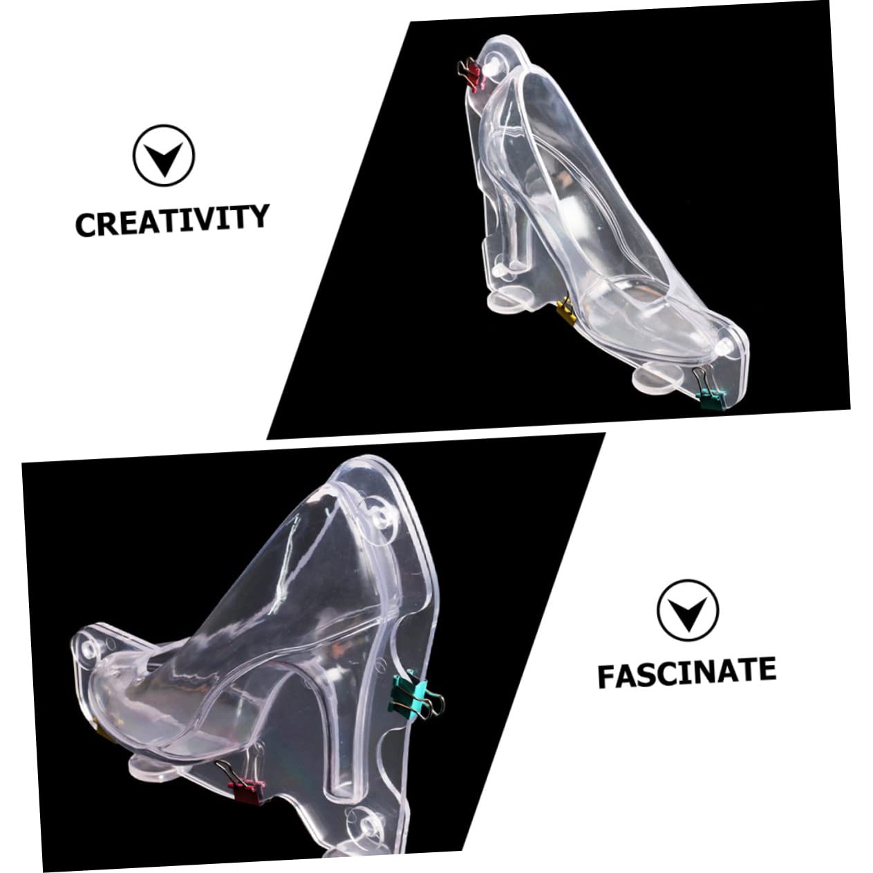 TOPBATHY 6piezas Moldes Transparentes Para Hornear Diseño De Zapato De Tacón Para Postres y Galletas Desmoldeo y Limpieza